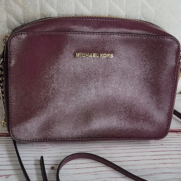 Michael Kors Women's Burgundy Crossbody Bag - Picture 8 of 8